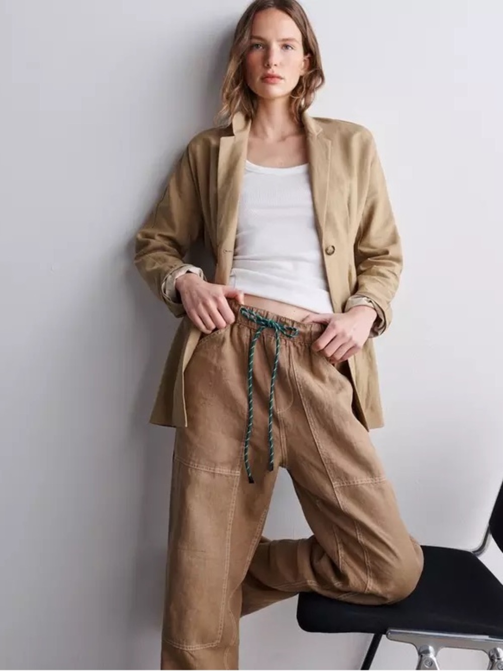 RAG & BONE Atlas Linen Pant Tan